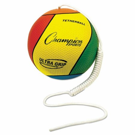 CHAMPION SPORTS Champion Sport  Ultra Grip Tether Ball, 5'' Diameter, Laminated Rubber, Yellow/Green/Blue/Red CH31123